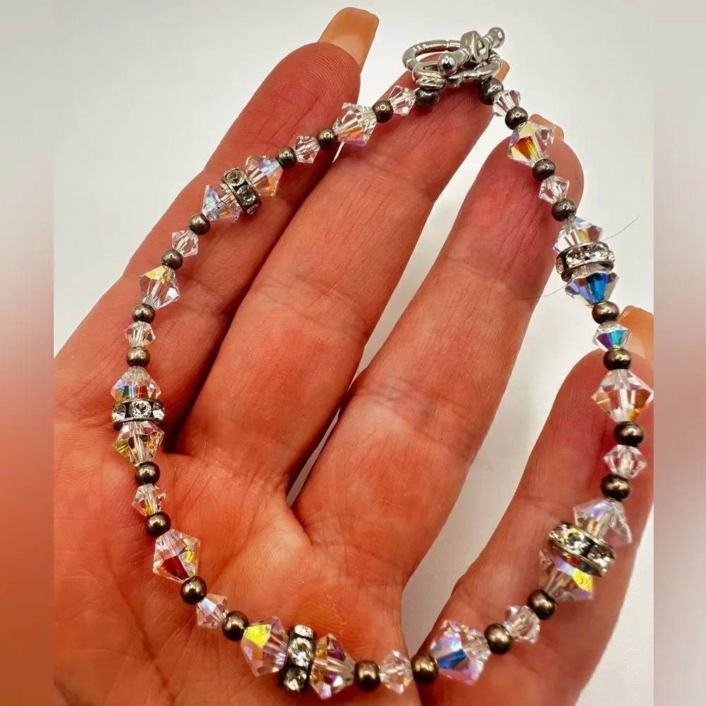 Unbelievable AB Crystal with silver tone‎ accented bracelet!